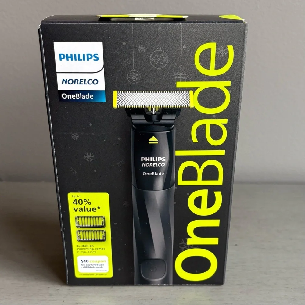 Philips Norelco OneBlade Razor - Trim, Edge & Shave - 1 Blade - 2 Combs Wet/Dry